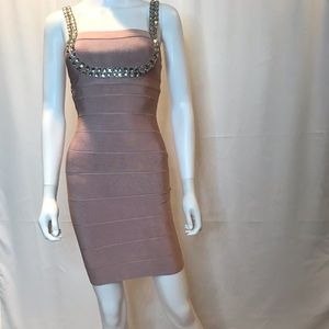 HOUSE IF CB PINK BANDAGE DRESS